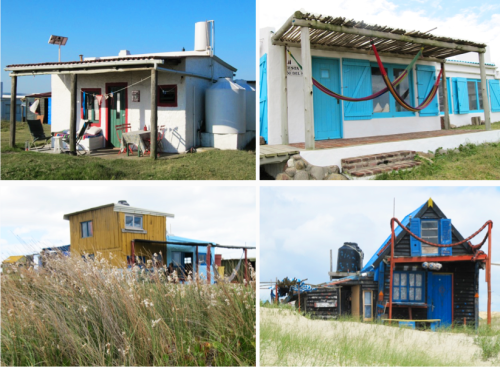 Cabanas e casinhas coloridas - marca registrada de Cabo Polônio